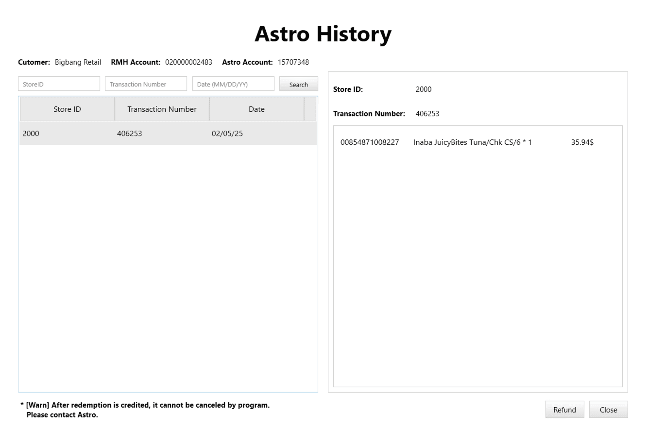 manage astro customer account