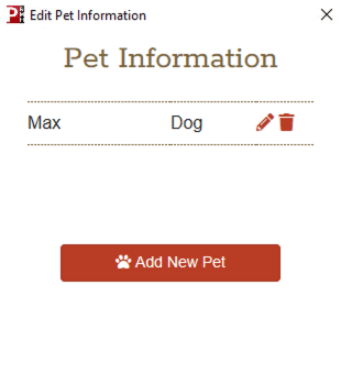pet info